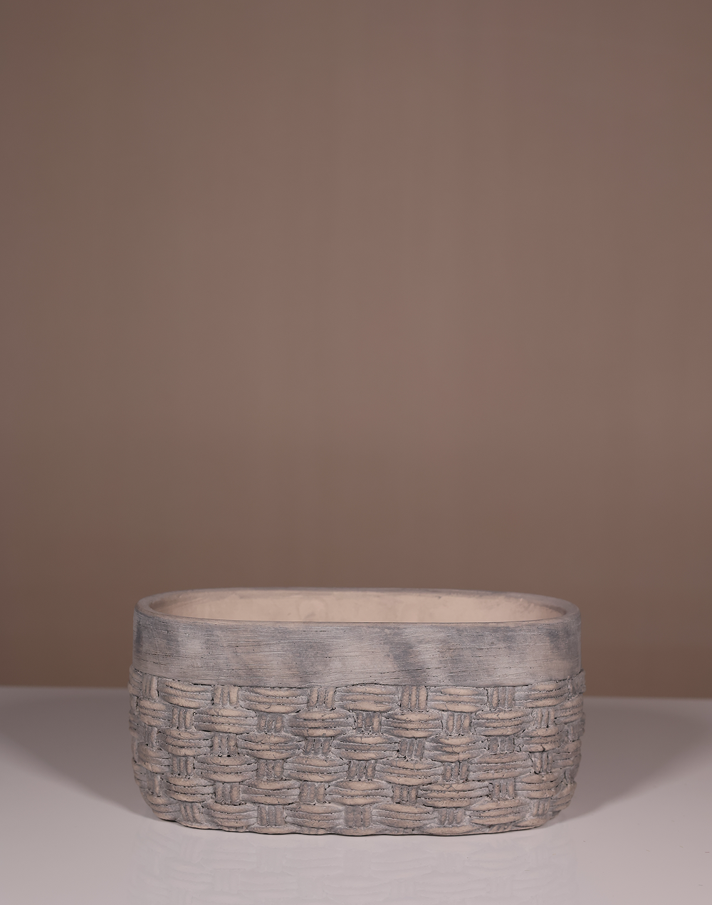 The Woven Collection Low Vase Gray