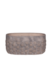 The Woven Collection Low Vase Gray