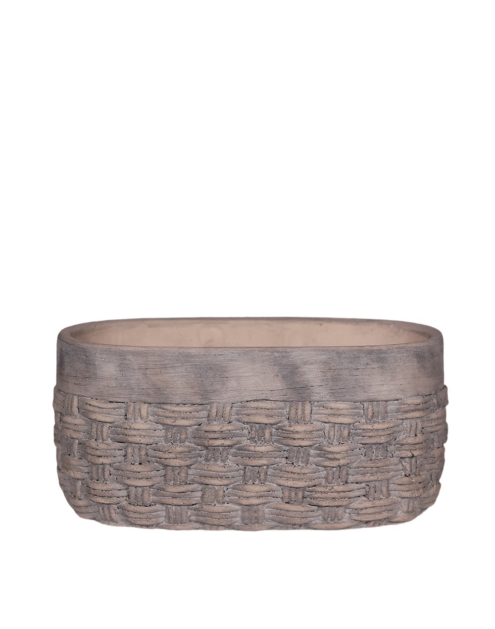 The Woven Collection Low Vase Gray