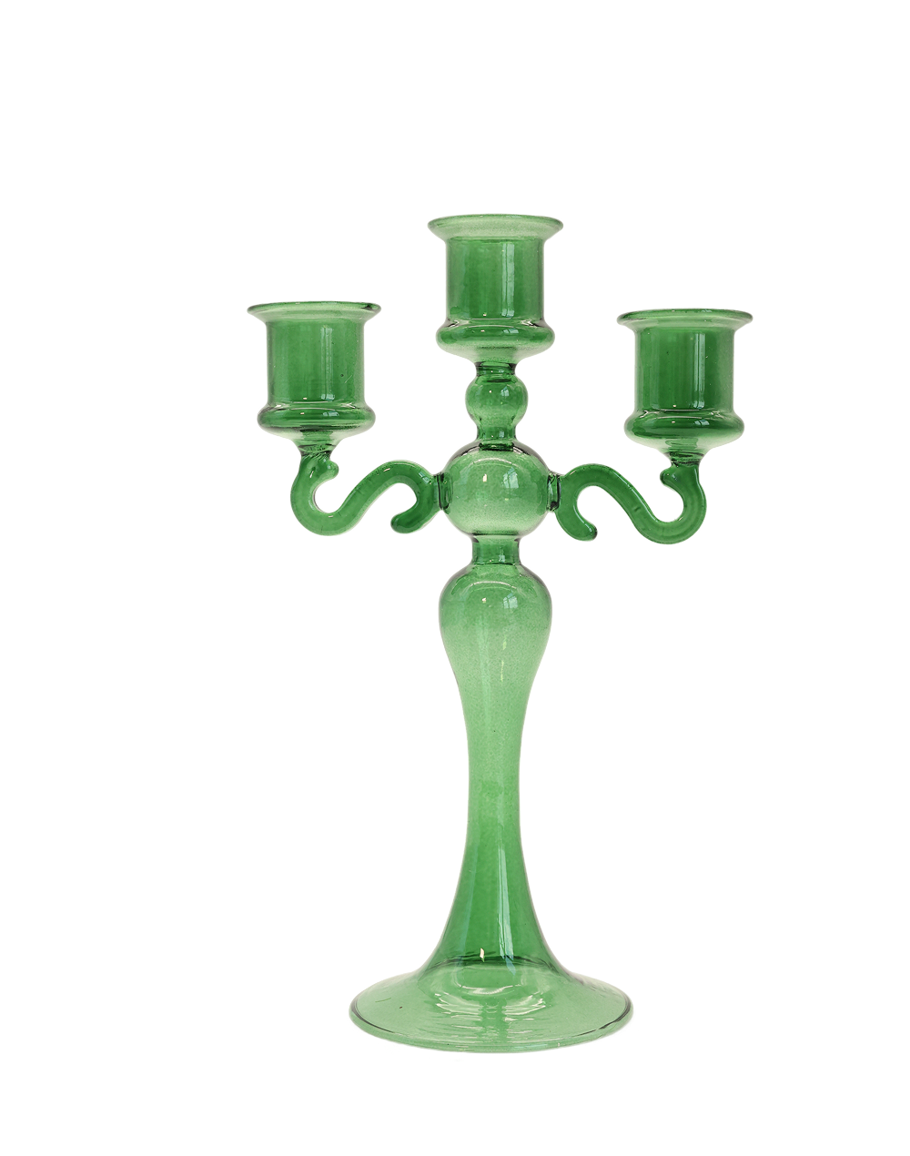 3-Arm Glass Candelabra | Available in 3 Colors