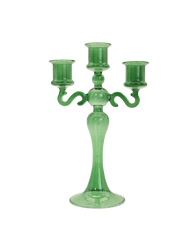 3-Arm Glass Candelabra | Available in 3 Colors