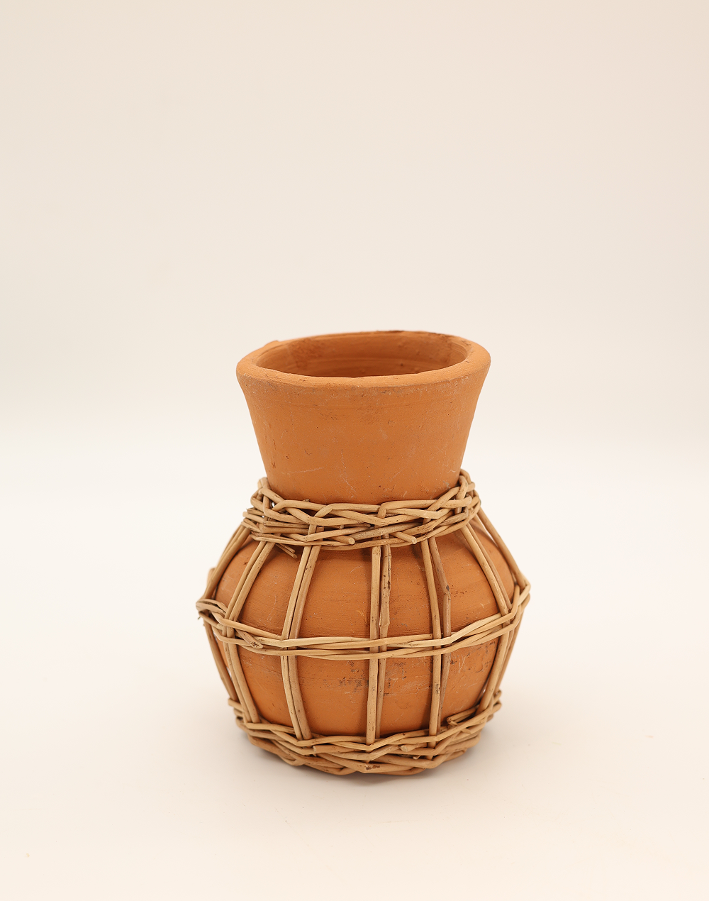 Small Basket Terracotta Vase