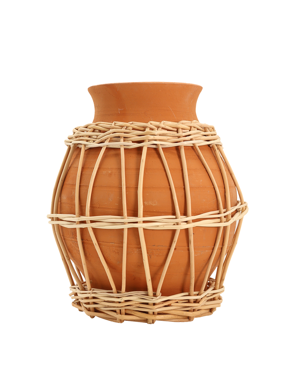 Tall Basket Terracotta Vase