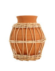 Tall Basket Terracotta Vase