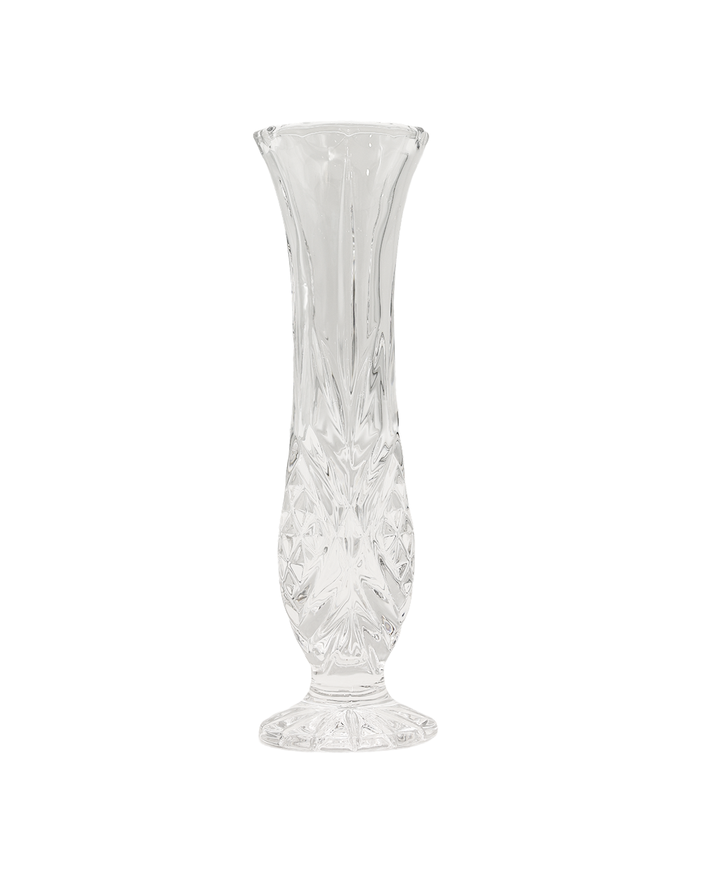 Vintage Fluted Vase Clear