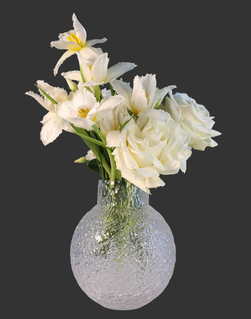 Frosted Large Ice Orb Vase