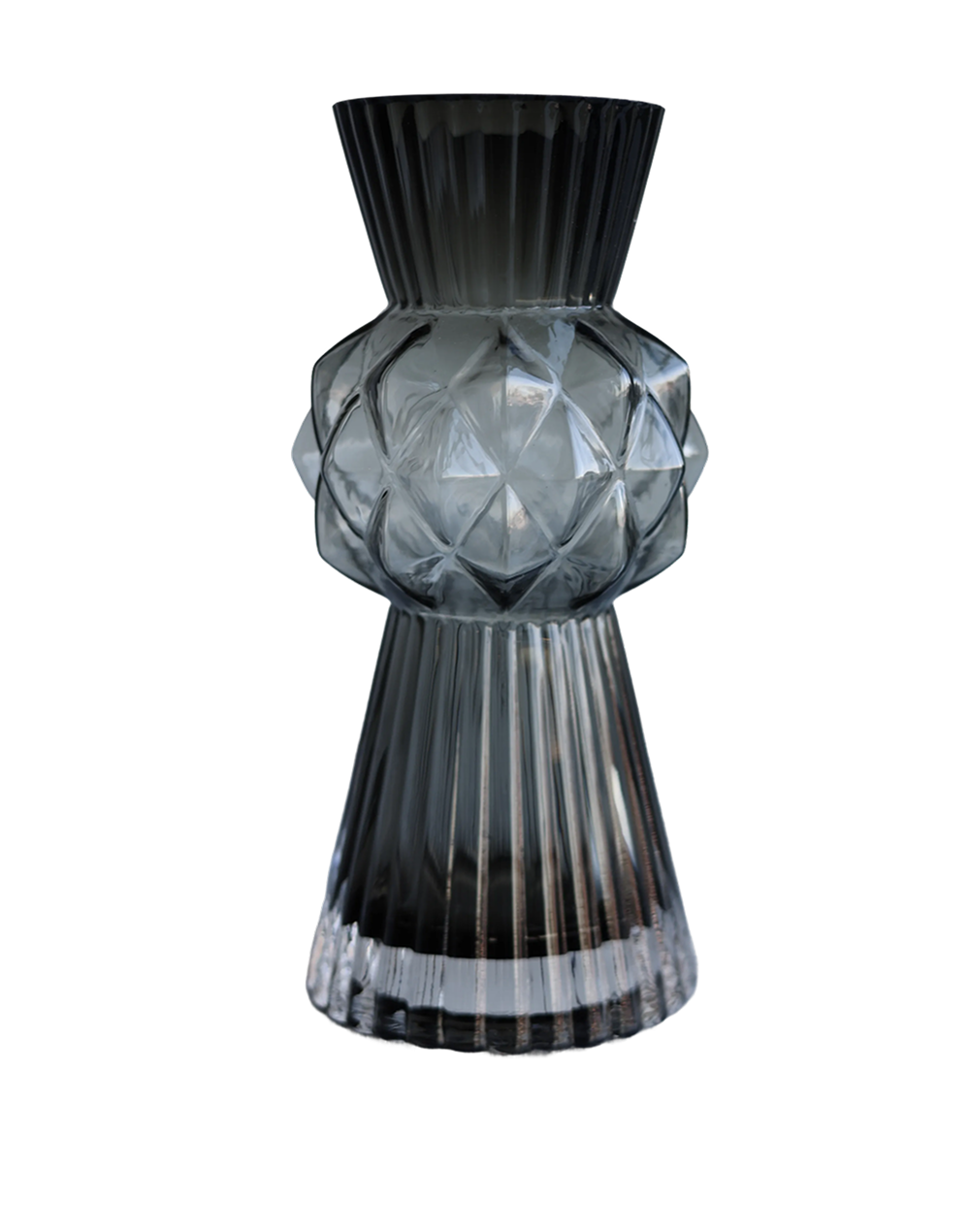 Smoke Grey Art Deco Vase Gray
