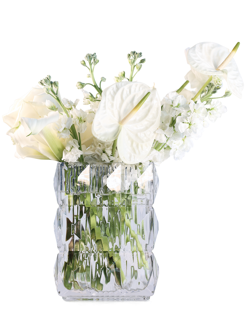 Ice Bark  Clear Crystal Vase Clear