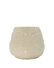 Saba Glazed Leaf Planter Vase White