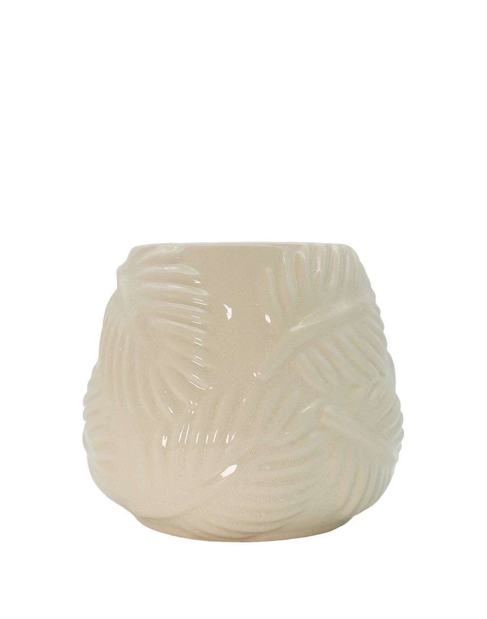 Saba Glazed Leaf Planter Vase White