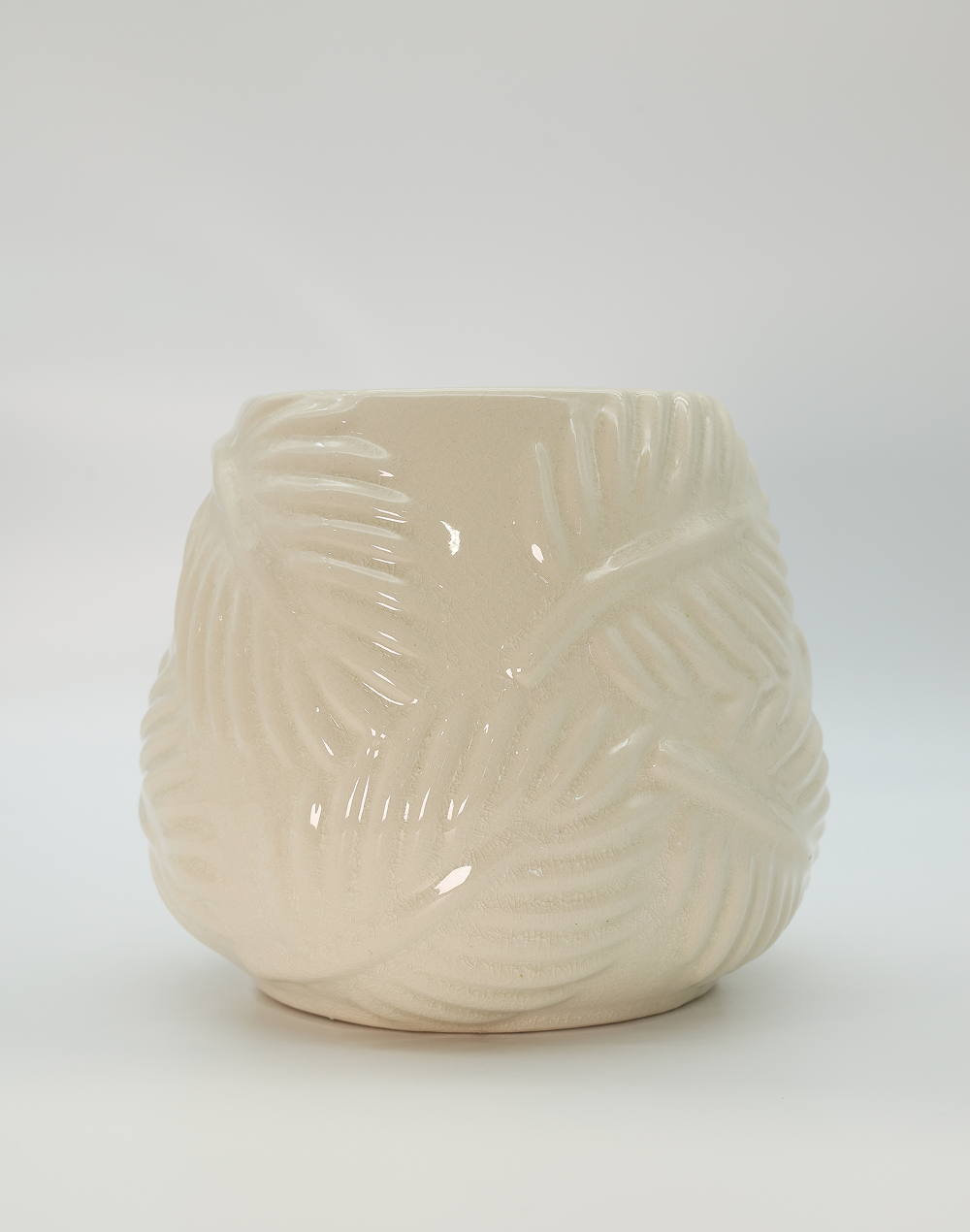 Saba Glazed Leaf Planter Vase White