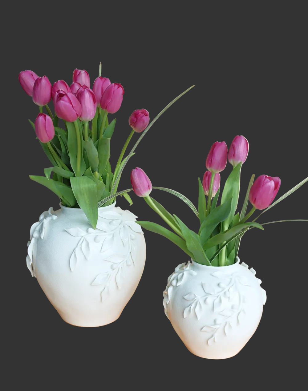 Laurel Neck Vase White