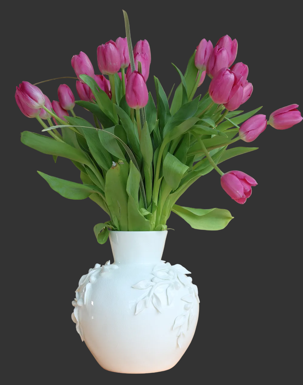 Laurel Neck Vase White