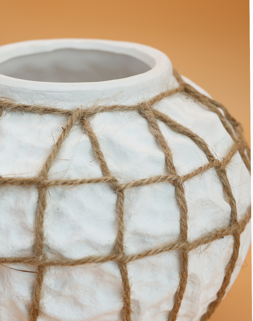 Nautica Woven Sphere Vase White