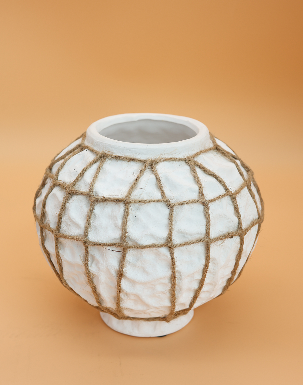 Nautica Woven Sphere Vase White