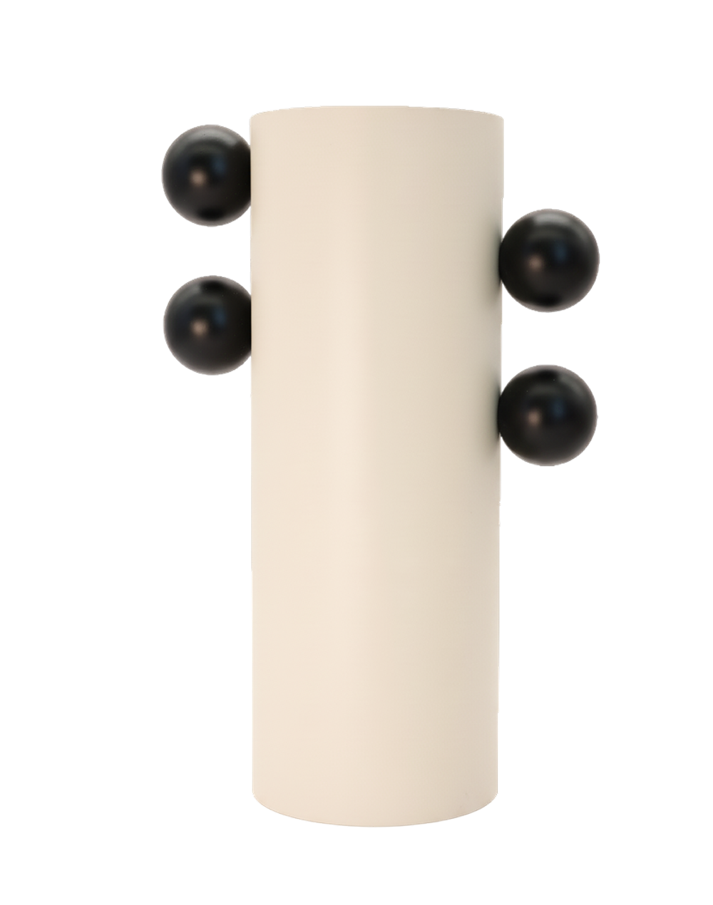 White Tall Metal Column Vase