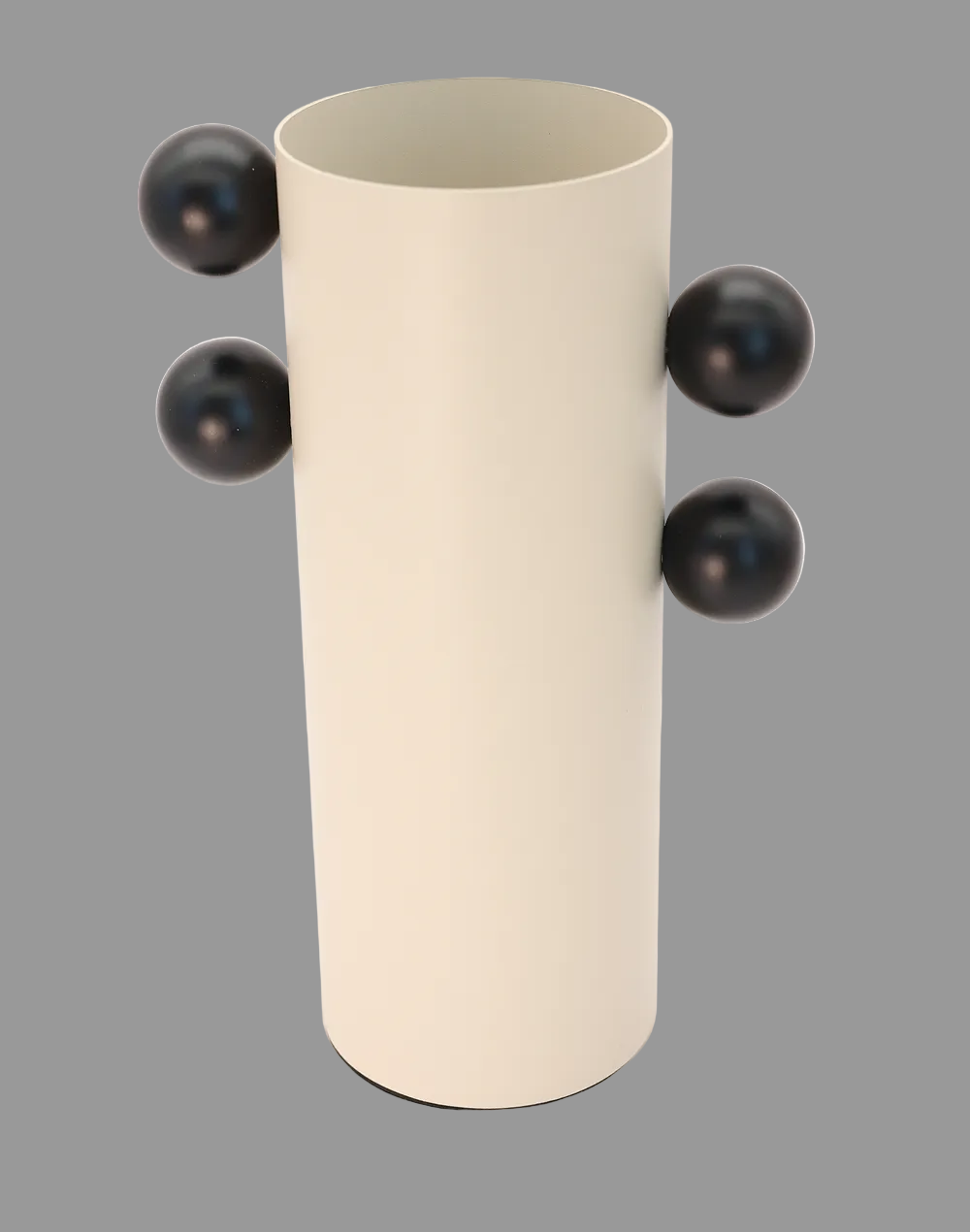 White Tall Metal Column Vase