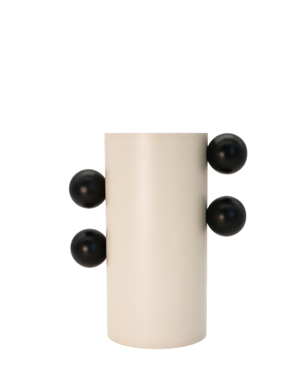 White Metal Column vase