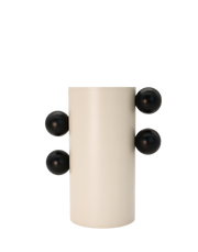 White Metal Column vase
