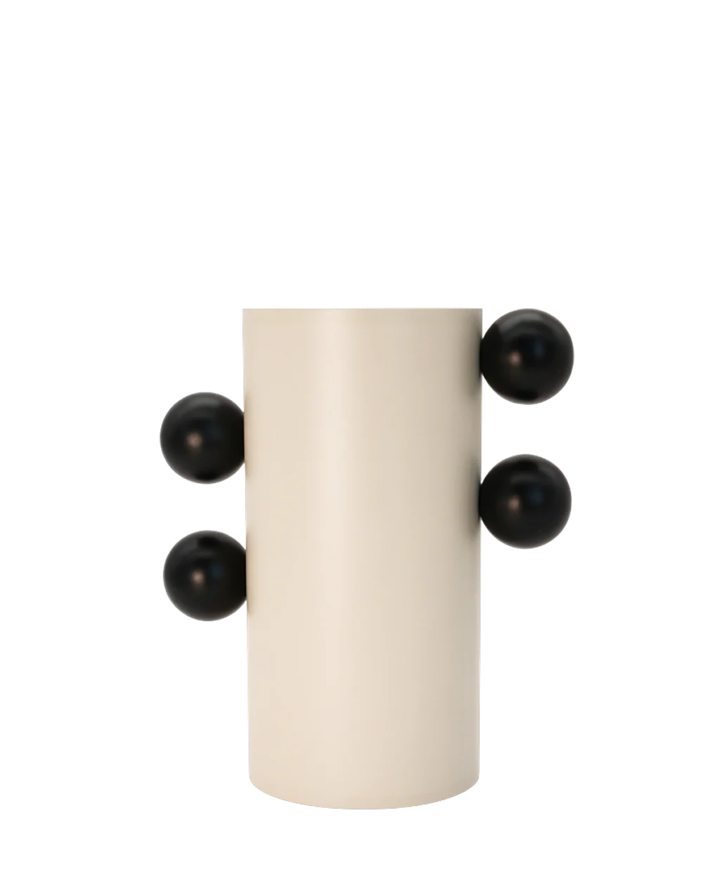 White Metal Column vase