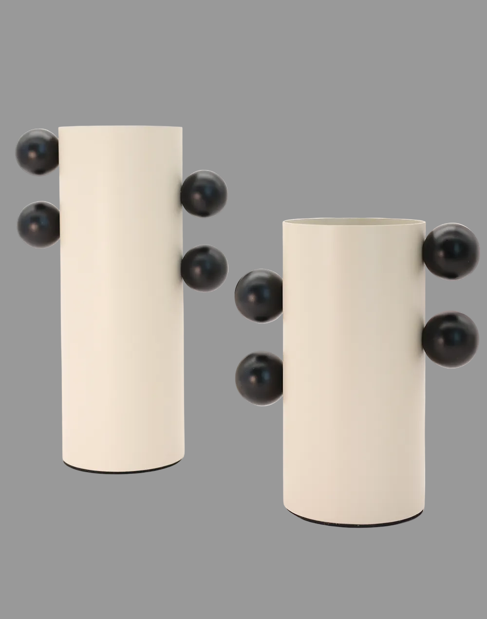 White Tall Metal Column Vase