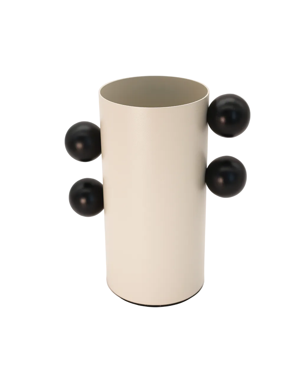 White Metal Column vase