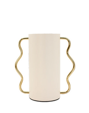 White Serpentine Metal Vase White