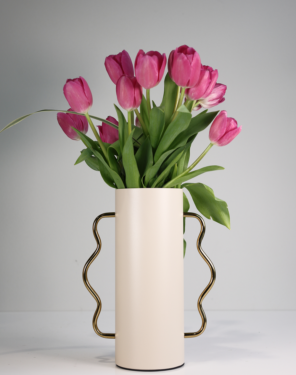 White Serpentine Metal Vase White