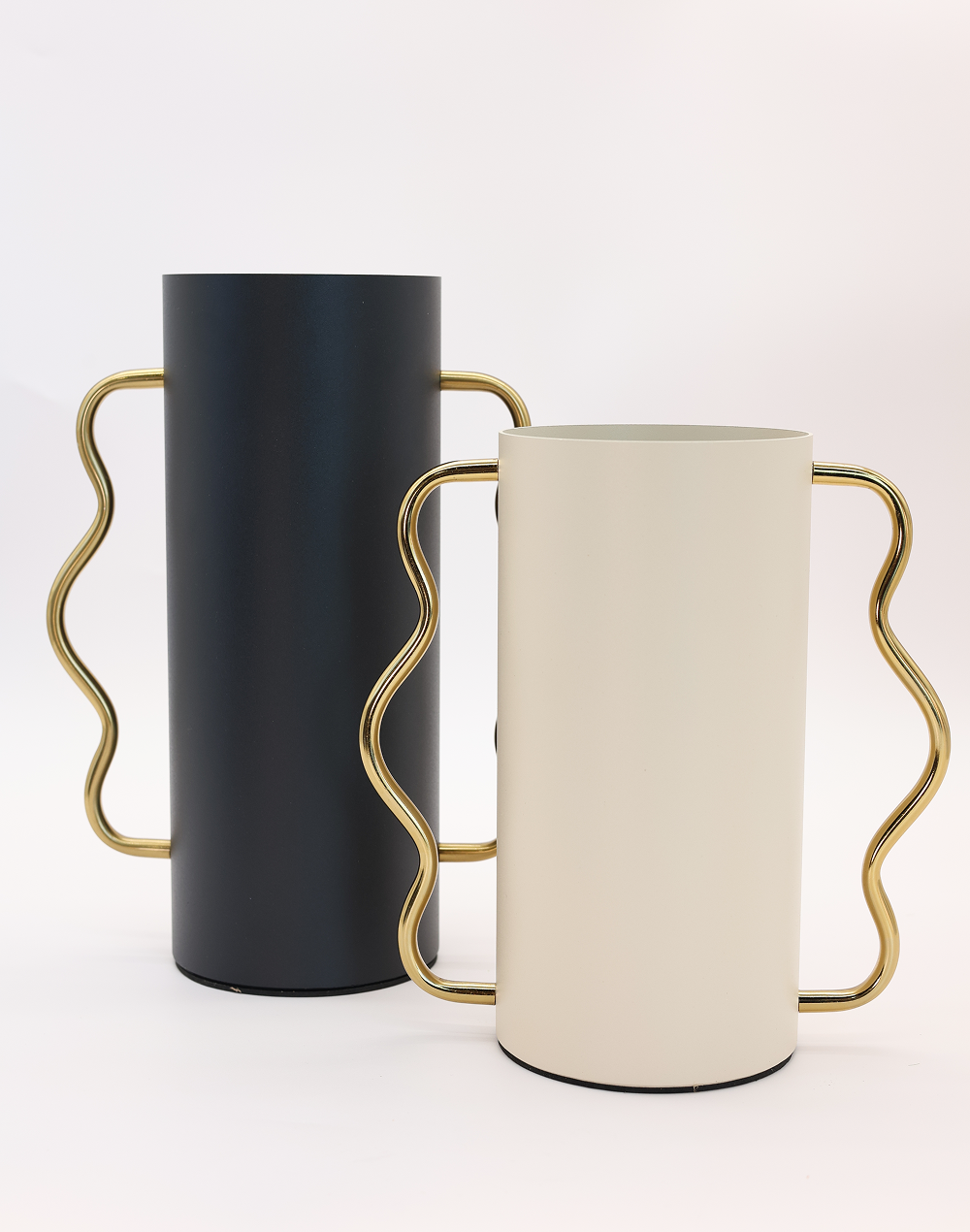 White Serpentine Metal Vase White