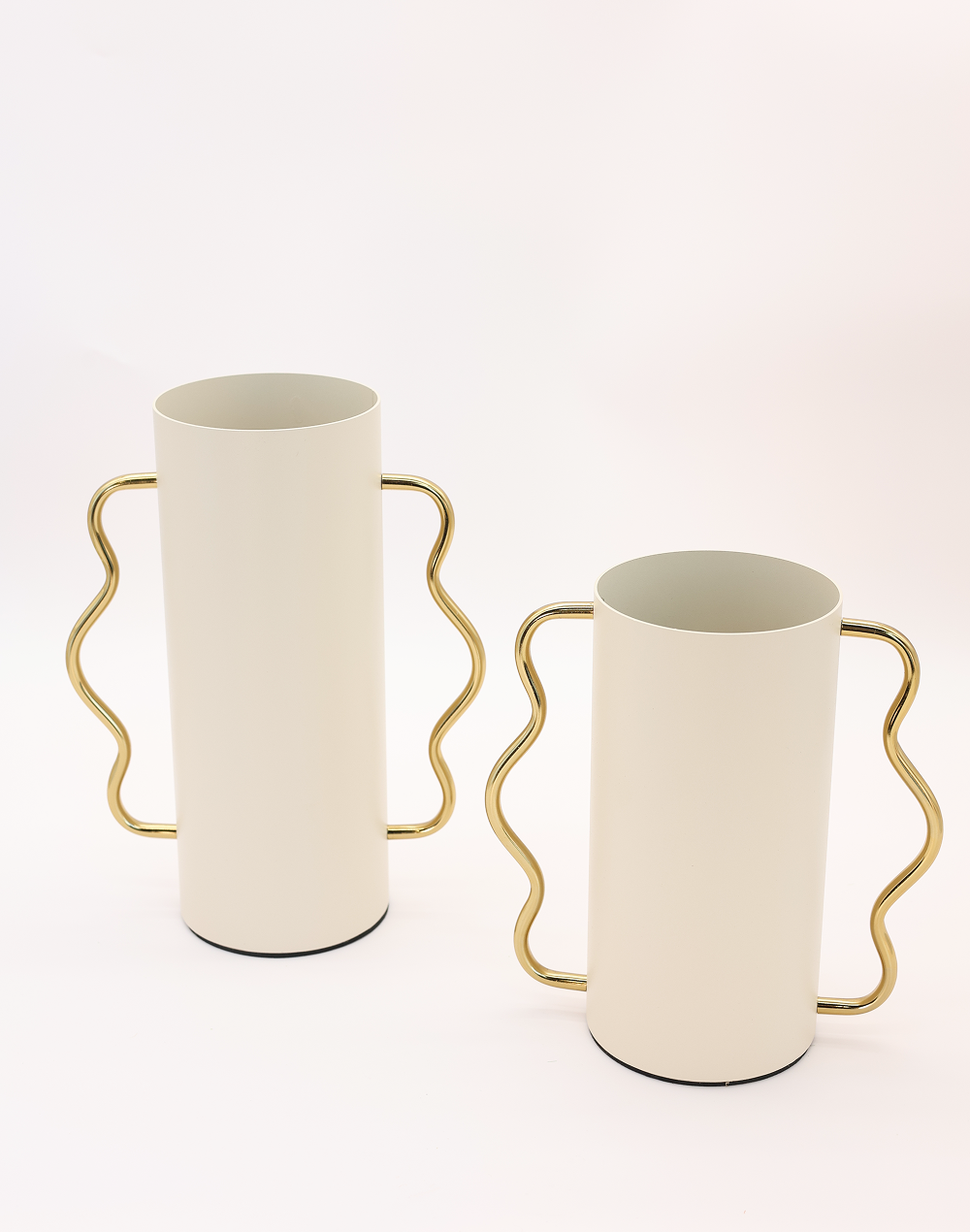 White Serpentine Metal Vase White