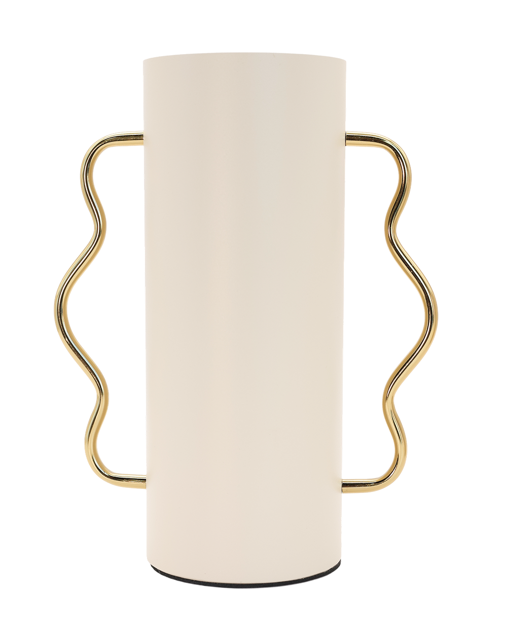 White Serpentine Tall  Metal Vase White