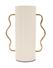 White Serpentine Tall  Metal Vase White