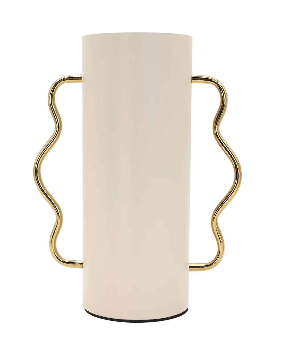 White Serpentine Tall  Metal Vase White