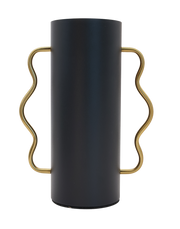Noir Serpentine Tall  Metal Vase