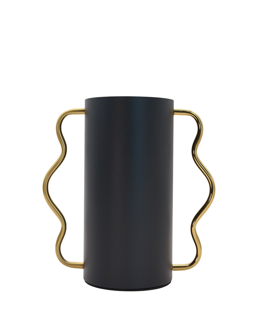 Noir Serpentine Metal Vase Black