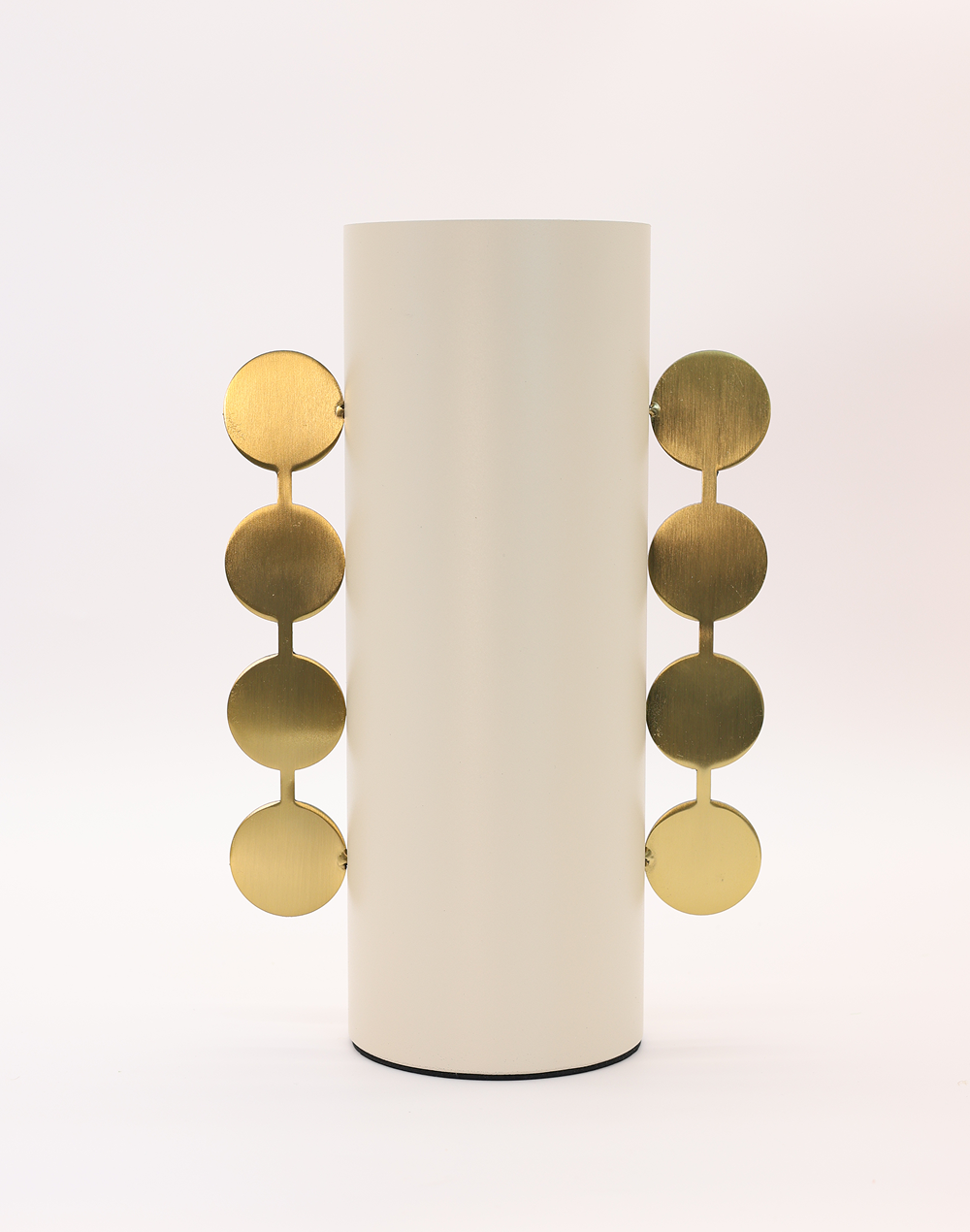 White Orbit Tall Metal Column Vase White