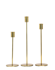 Sovereign Gold Taper Candle Holders  Set of 3