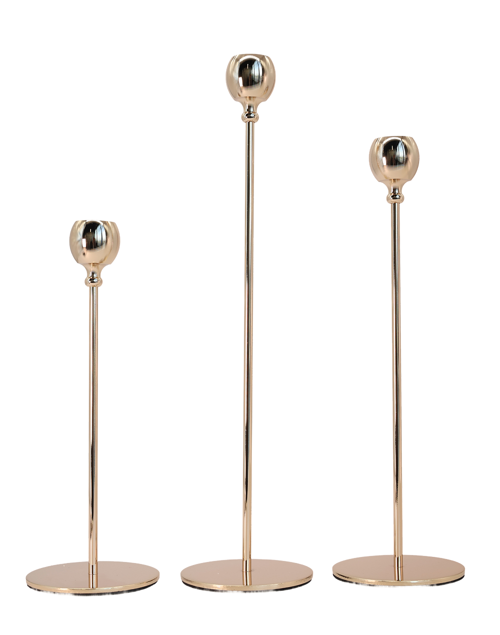 Auric Stem Taper Candle Holders - Set of 3