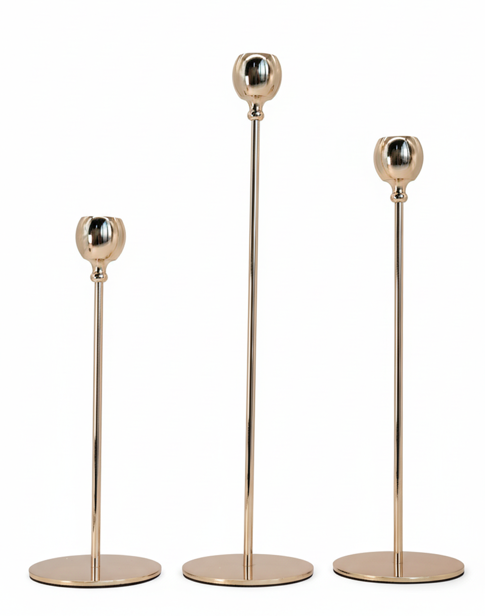 Auric Stem Taper Candle Holders - Set of 3