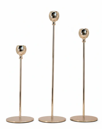 Auric Stem Taper Candle Holders - Set of 3