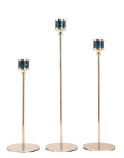 Noir Luxe Gold Taper Candle Holders - Set of 3