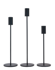 Midnight Column Candle Holders -Set of 3 Black