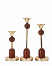 Amberwood Luxe Taper Candle Holders -Set of 3