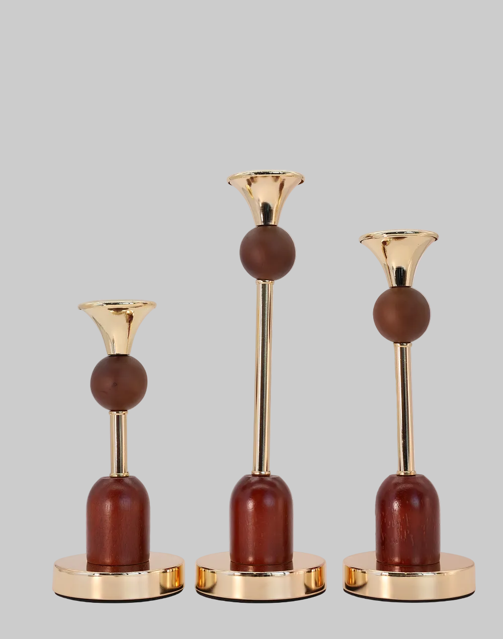 Amberwood Luxe Taper Candle Holders -Set of 3