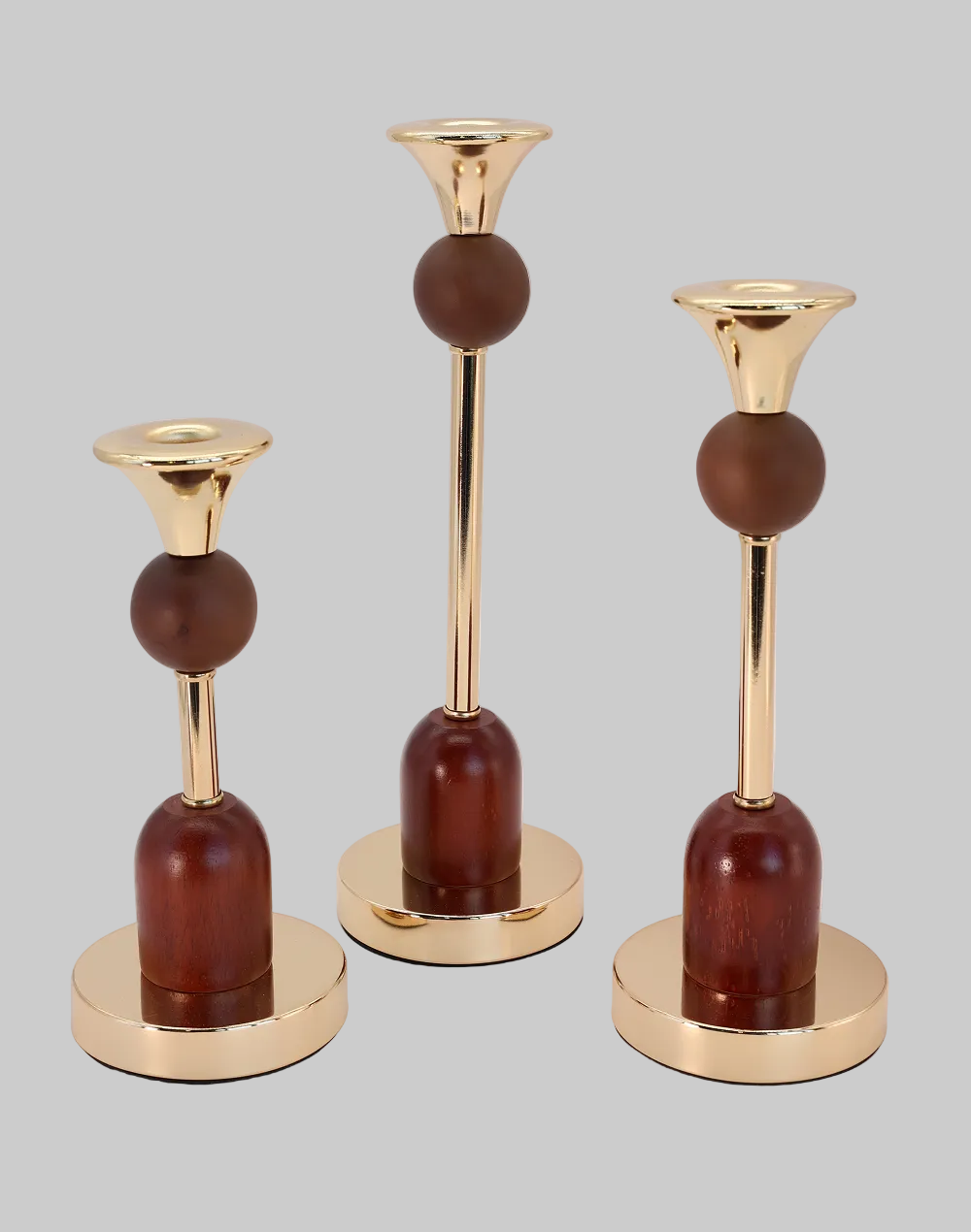 Amberwood Luxe Taper Candle Holders -Set of 3