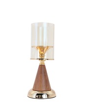 Honeywood Prism Glass Candle Holder-S Gold