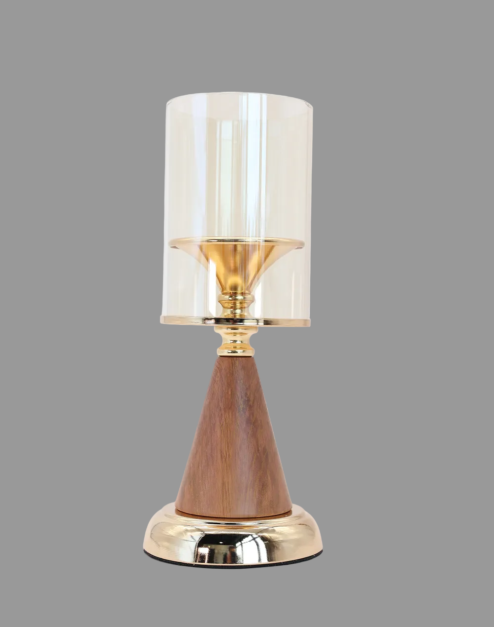 Honeywood Prism Glass Candle Holder-S Gold