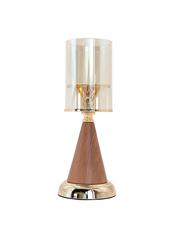 Honeywood Prism Glass Candle Holder -M Gold