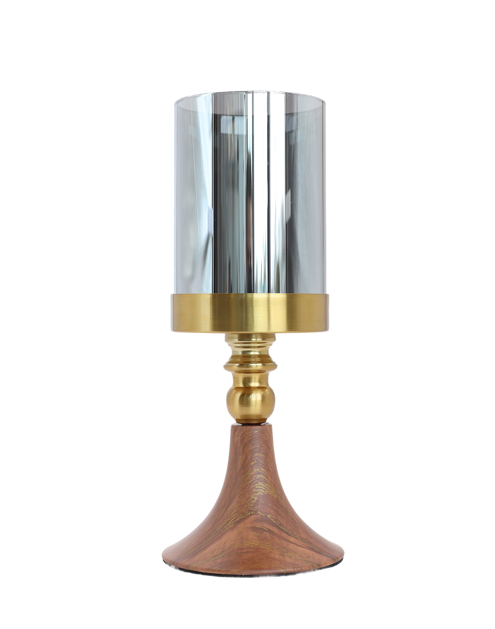 Smokewood Glass Candle Holder-M Brown