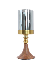 Smokewood Glass Candle Holder-M Brown
